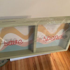 NWT - Save & Spend Stash money box, Xo, Sienna